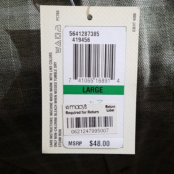 2/$35 NWT Geoffrey Beene Plaid Dress Shirt L - Picture 10 of 12
